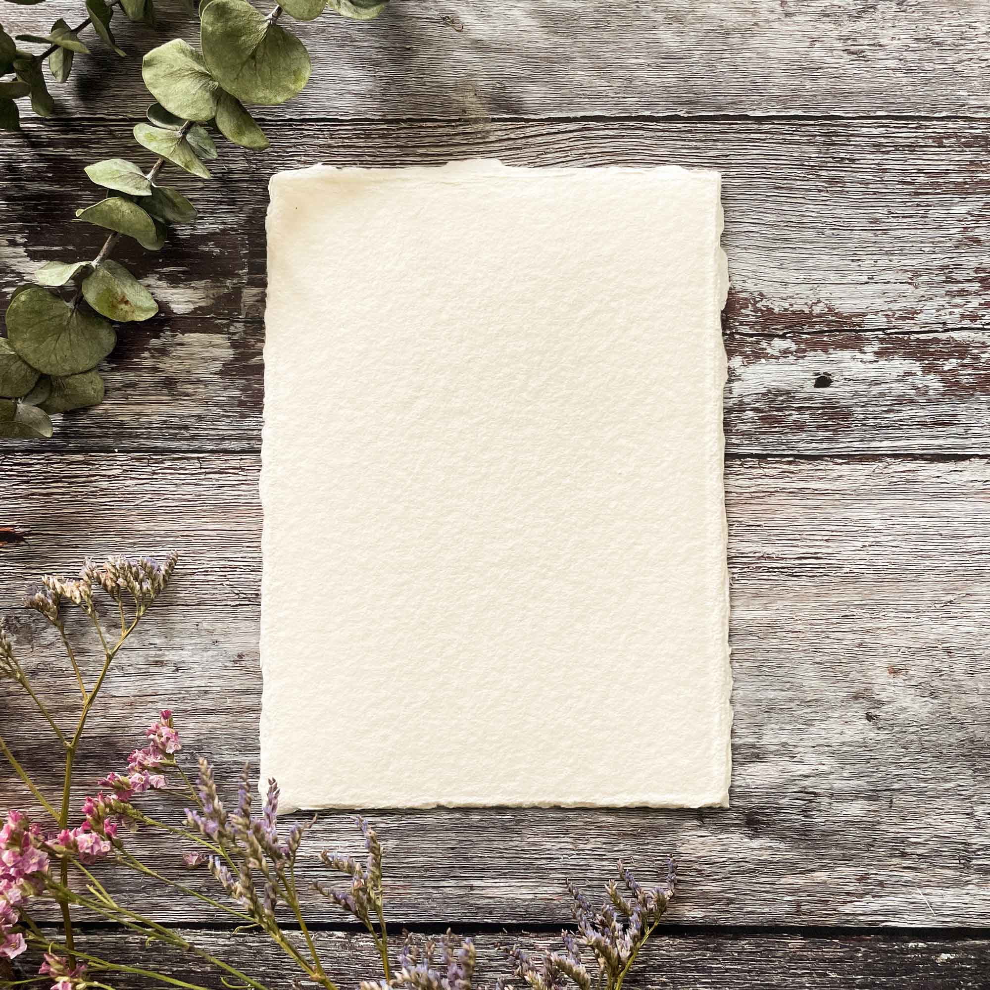 Handmade Card | in Ivory | Raw Edge