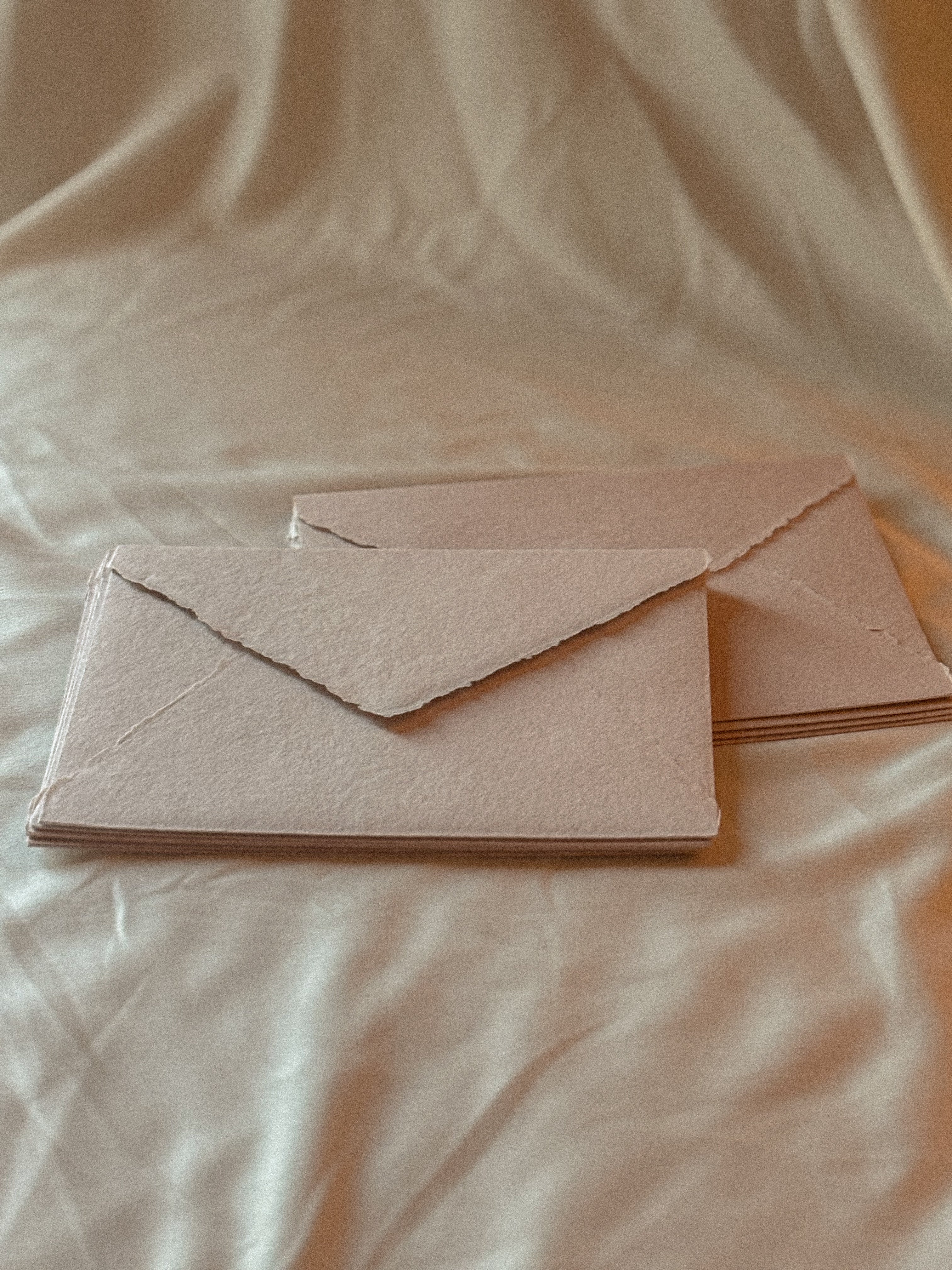 Handmade Paper Envelope | in Blush | Raw Edge