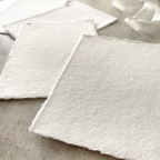 Premium Handmade Card | In White | Raw Edge