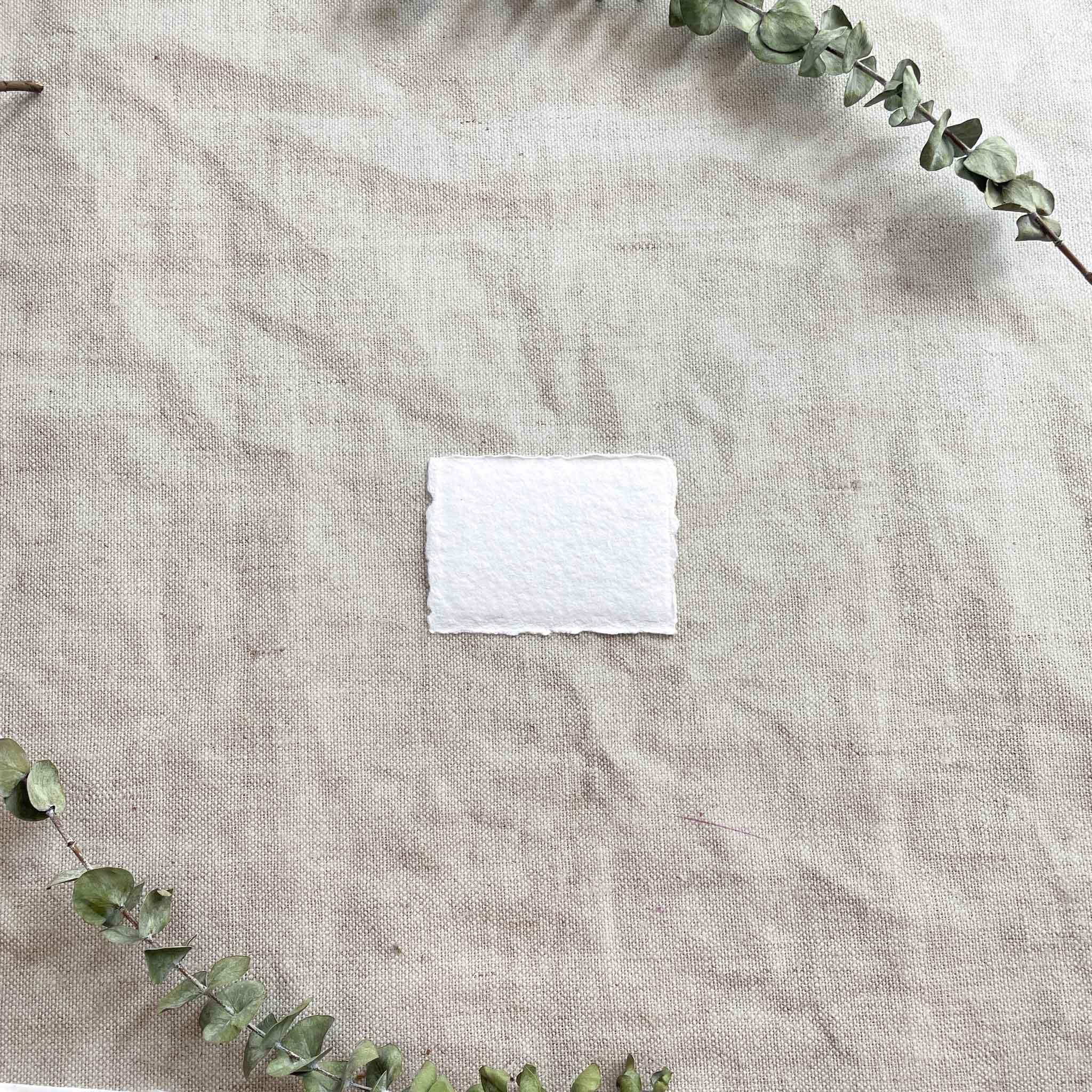 Premium Handmade Card | In White | Raw Edge