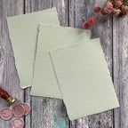 Handmade Card | in Light Green | Raw Edge