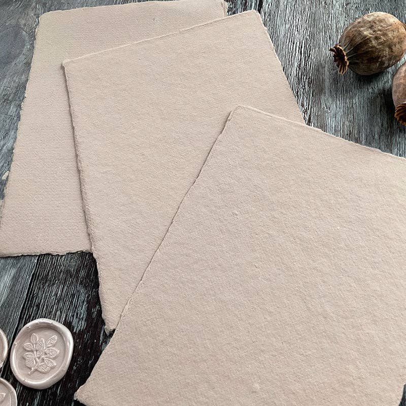 Handmade Card | in Natural Taupe | Raw Edge