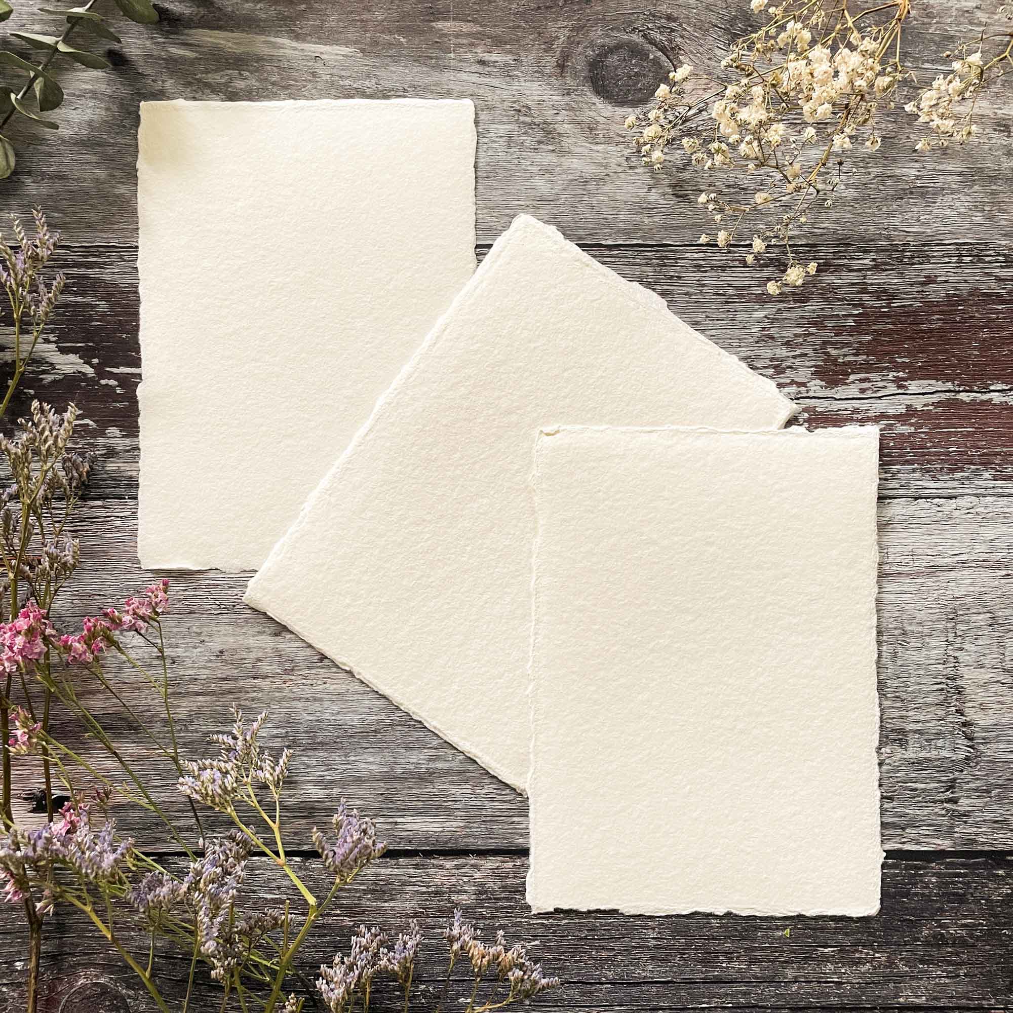 Handmade Card | in Ivory | Raw Edge