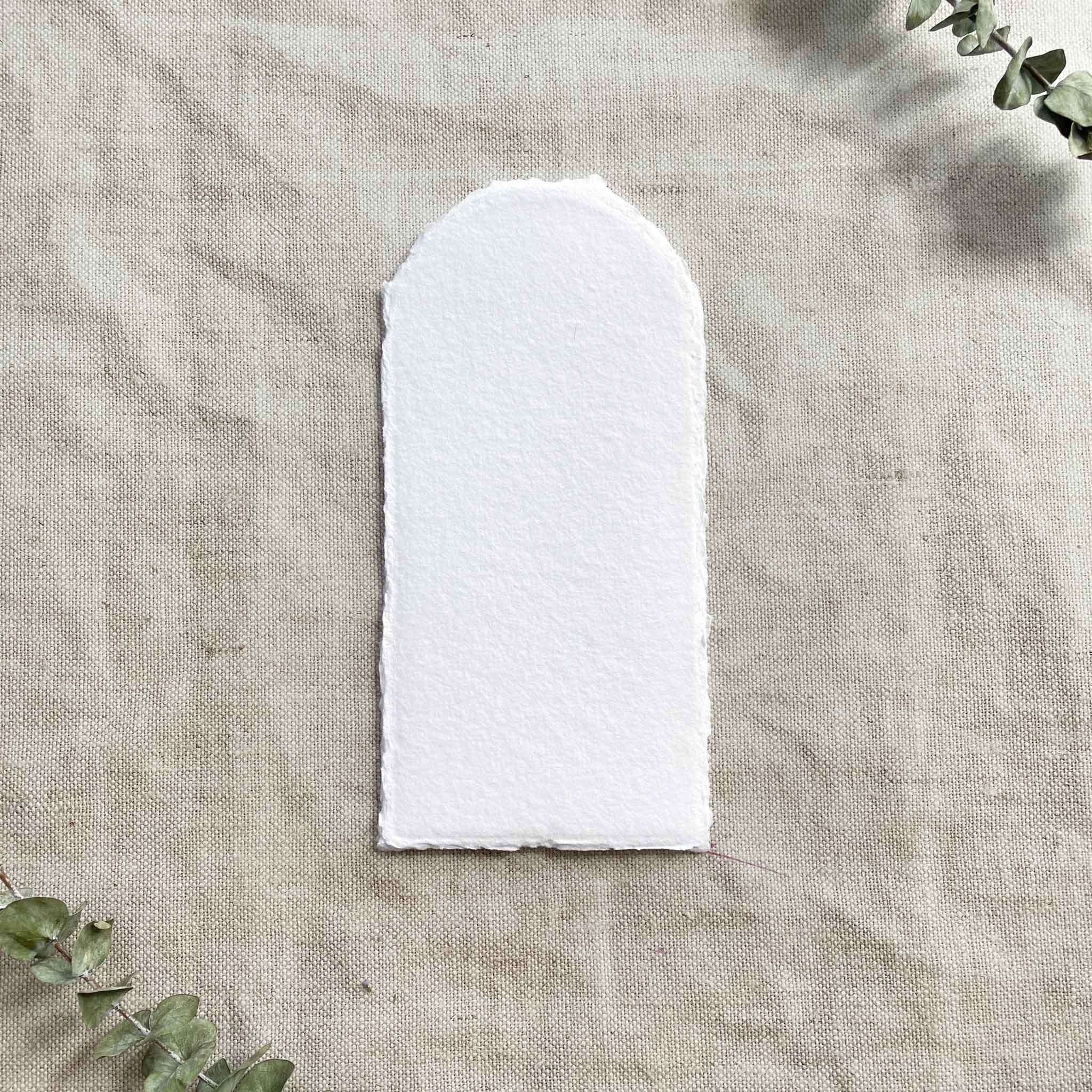 Premium Handmade Card | In White | Raw Edge