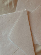 Premium Handmade Envelope | in White | Raw Edge