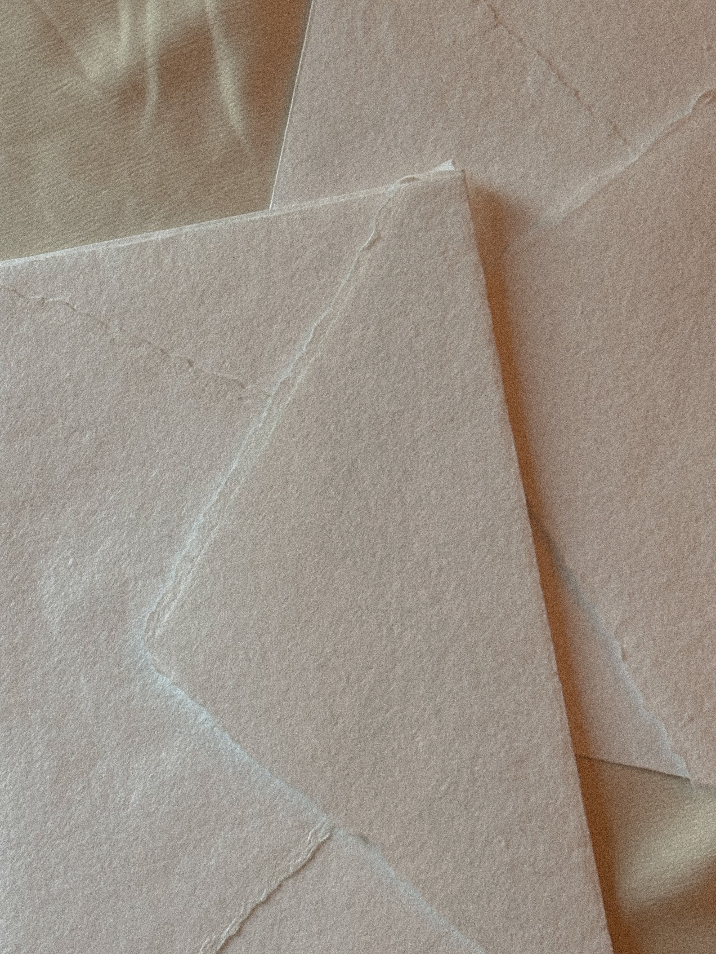 Premium Handmade Envelope | in White | Raw Edge
