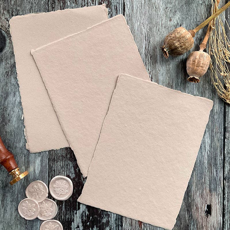 Handmade Card | in Natural Taupe | Raw Edge