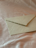 Handmade Paper Envelope | in Light Green | Raw Edge