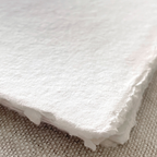 Premium Handmade Card | In White | Raw Edge