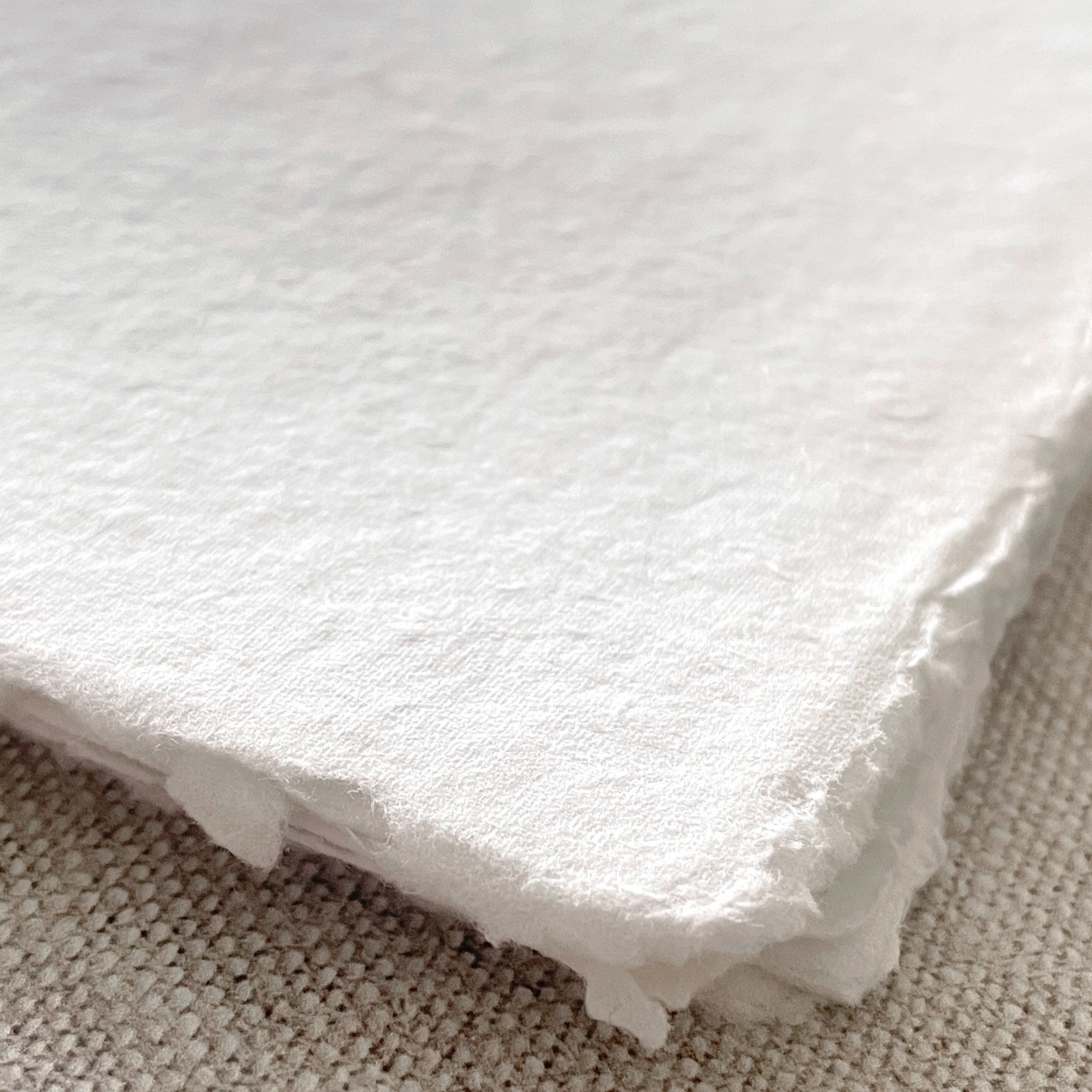 Premium Handmade Card | In White | Raw Edge