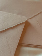 Handmade Paper Envelope | in Blush | Raw Edge