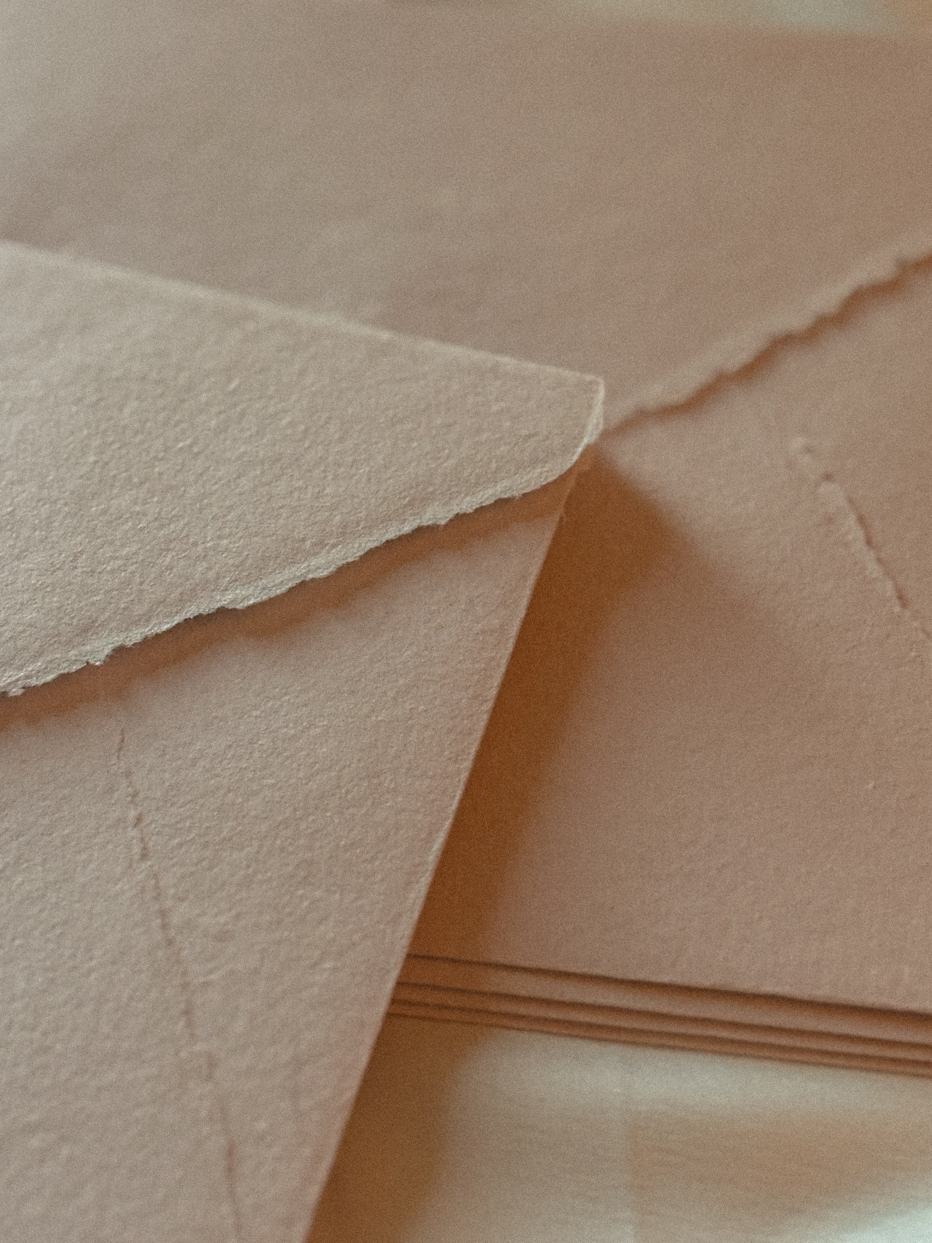 Handmade Paper Envelope | in Blush | Raw Edge