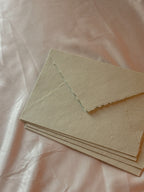 Handmade Paper Envelope | in Light Green | Raw Edge