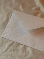 Premium Handmade Envelope | in White | Raw Edge