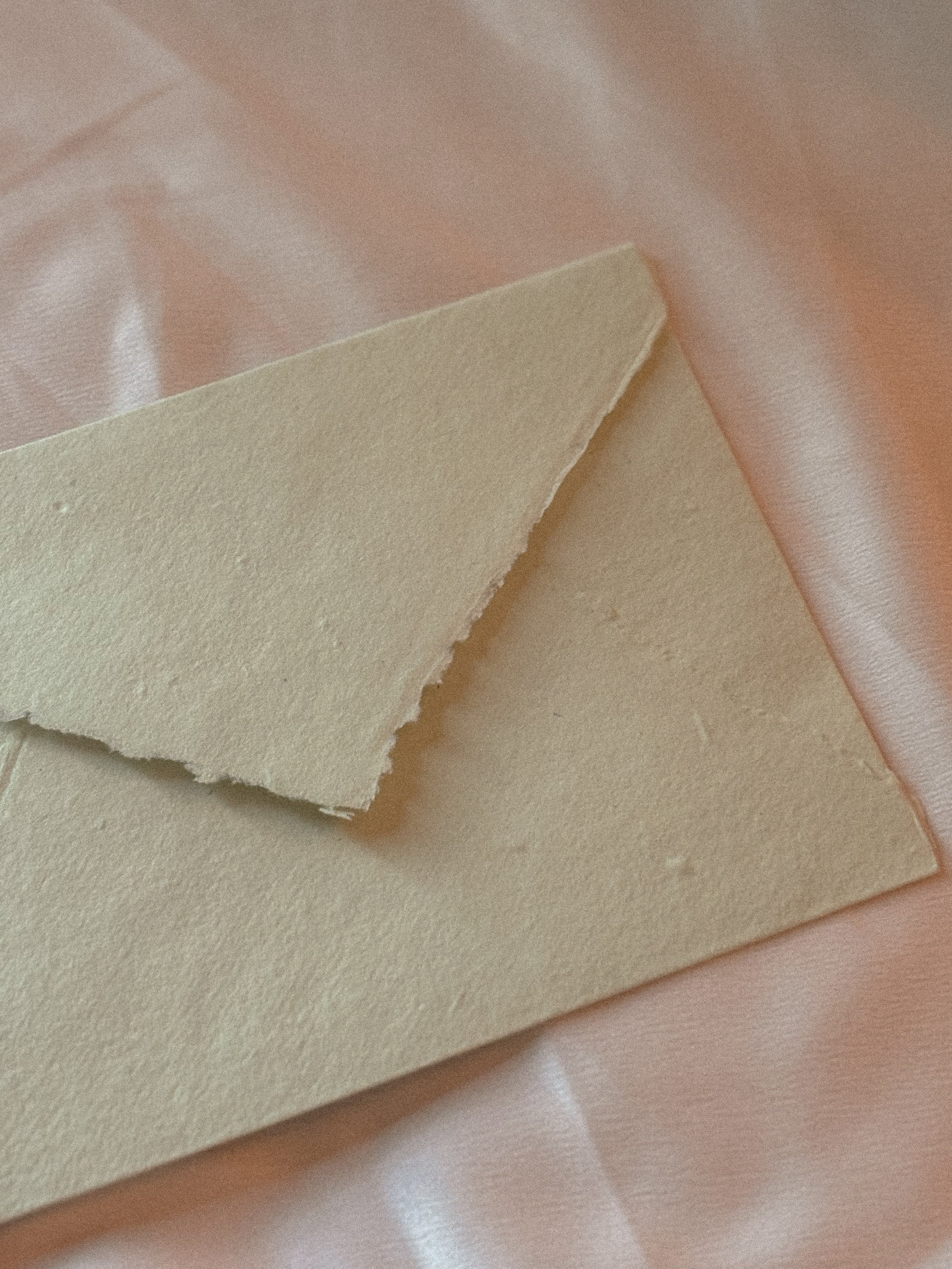 Handmade Paper Envelope | in Light Green | Raw Edge
