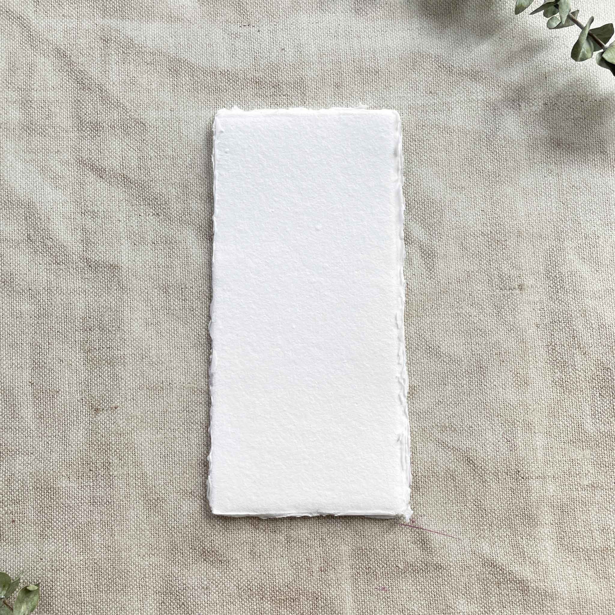 Premium Handmade Card | In White | Raw Edge
