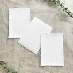 Premium Handmade Card | In White | Raw Edge