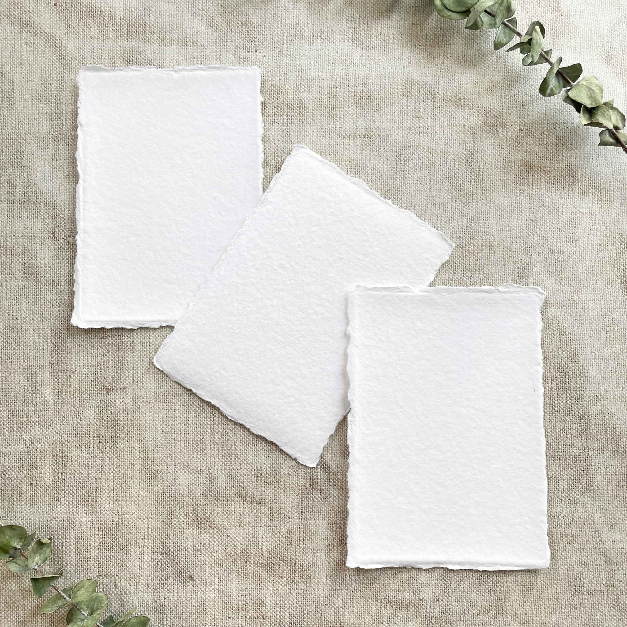 Premium Handmade Card | In White | Raw Edge