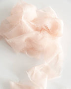 Silk Gossamer Ribbon | in Champagne | Raw Edge