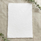 Premium Handmade Card | In White | Raw Edge