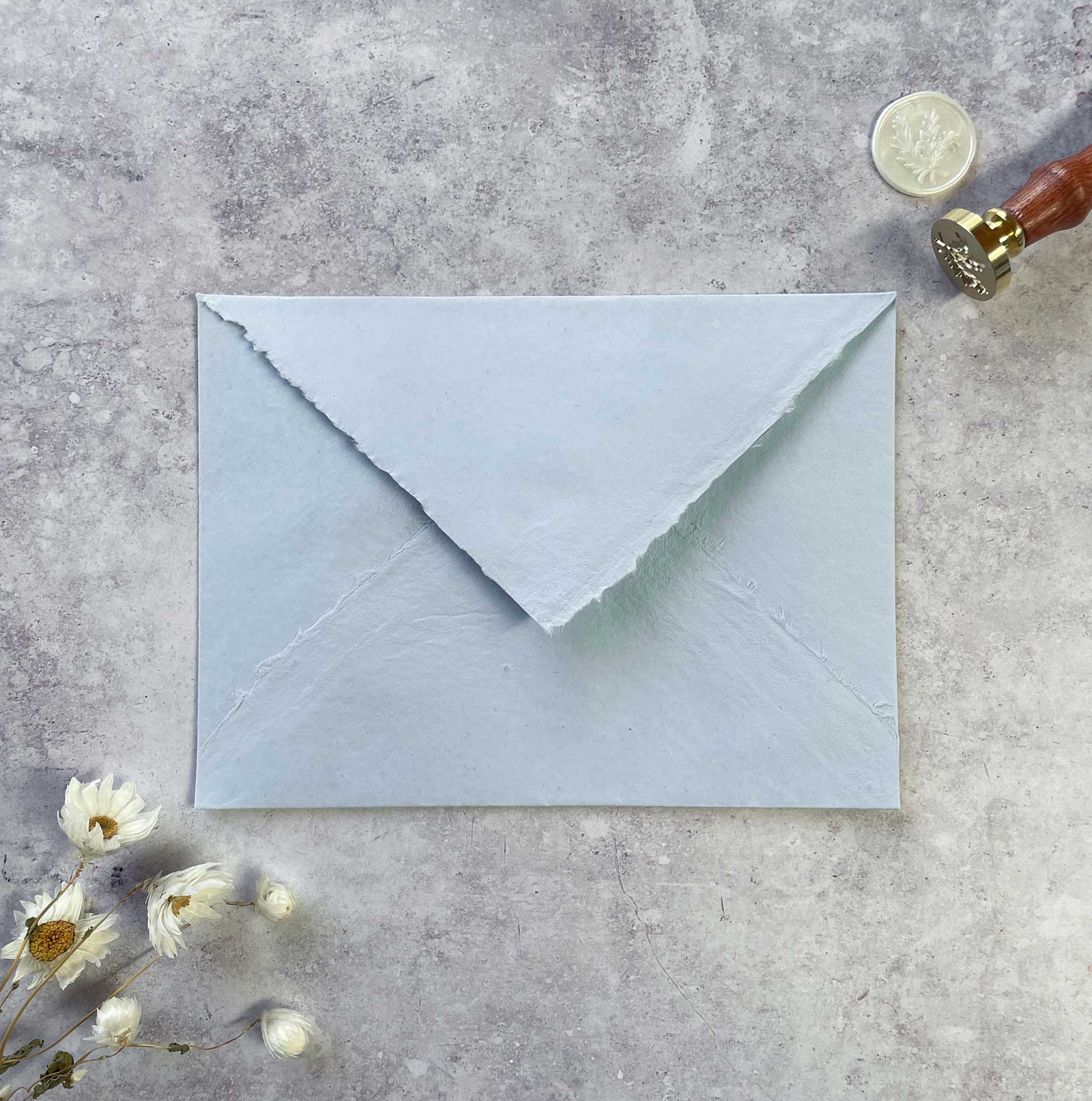 Light Blue Handmade Paper Envelope
