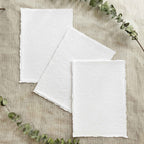 Premium Handmade Card | In White | Raw Edge